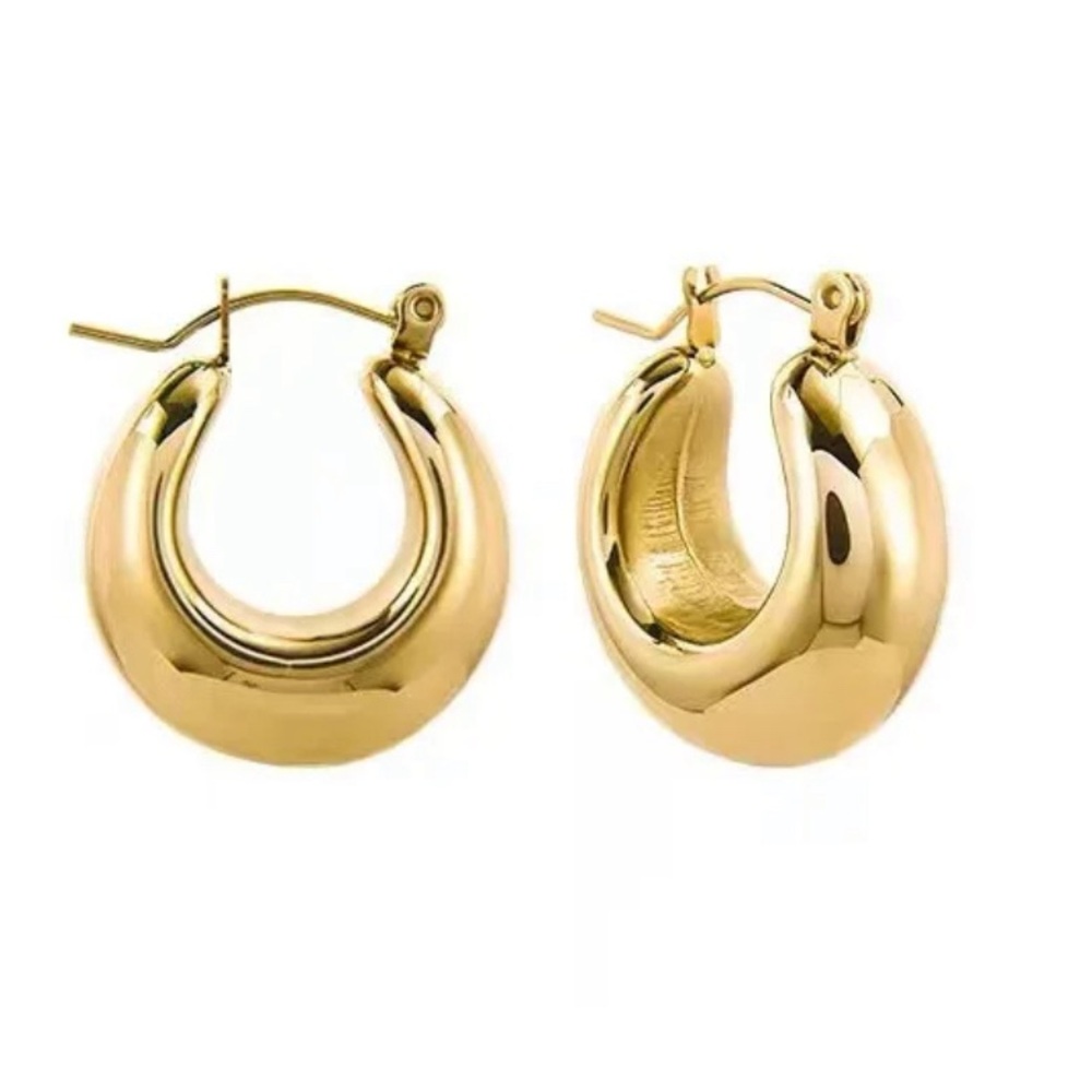 Bold Hoops - Nickel-Free Chunky Earrings | 18k Gold Plated Minimalist Jewelry